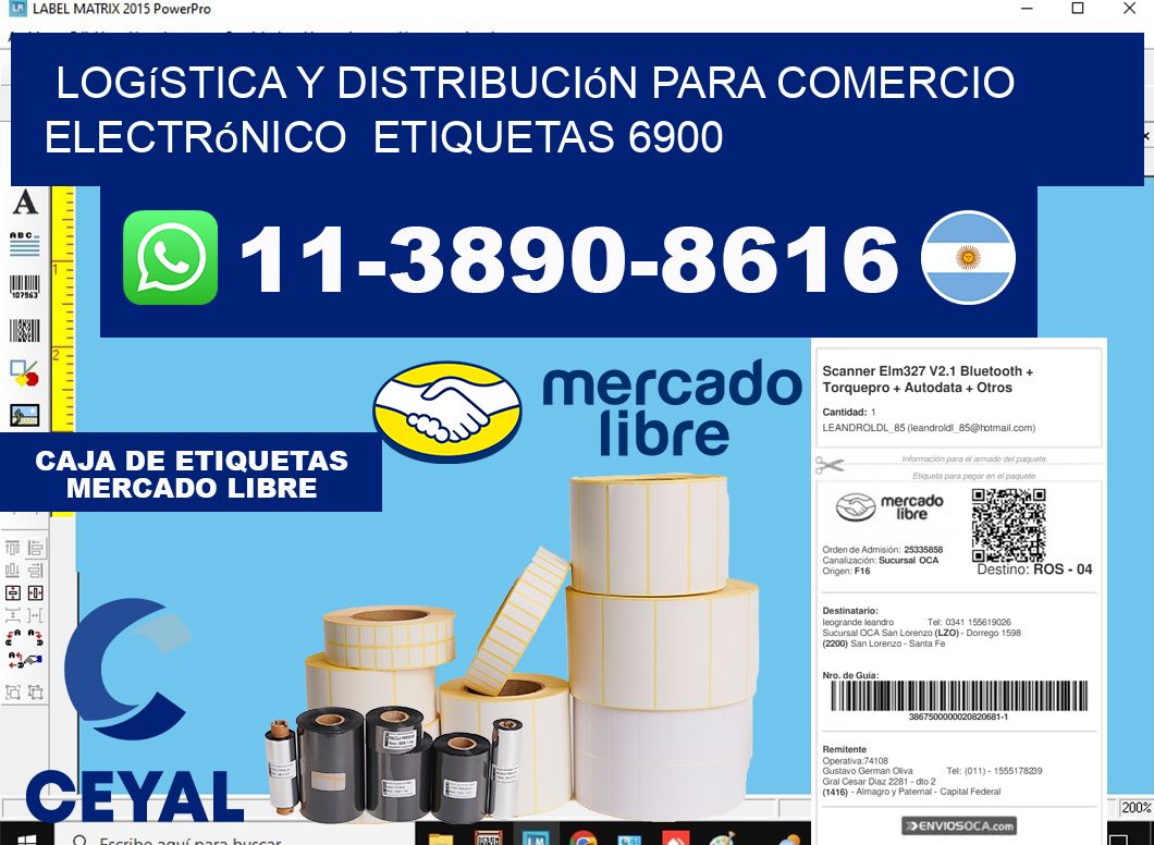Logística y distribución para comercio electrónico  etiquetas 6900