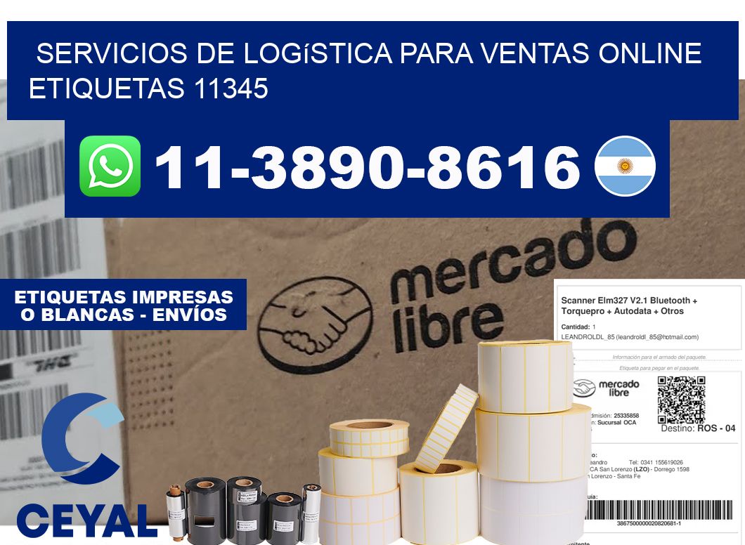 Servicios de logística para ventas online etiquetas 11345