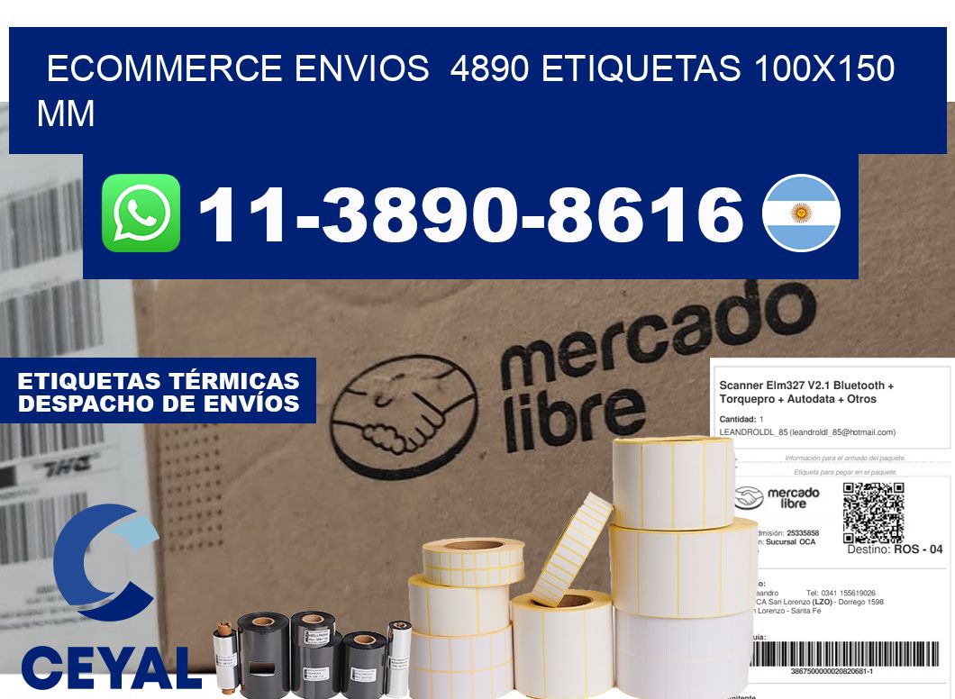 ecommerce envios 4890 etiquetas 100x150 mm