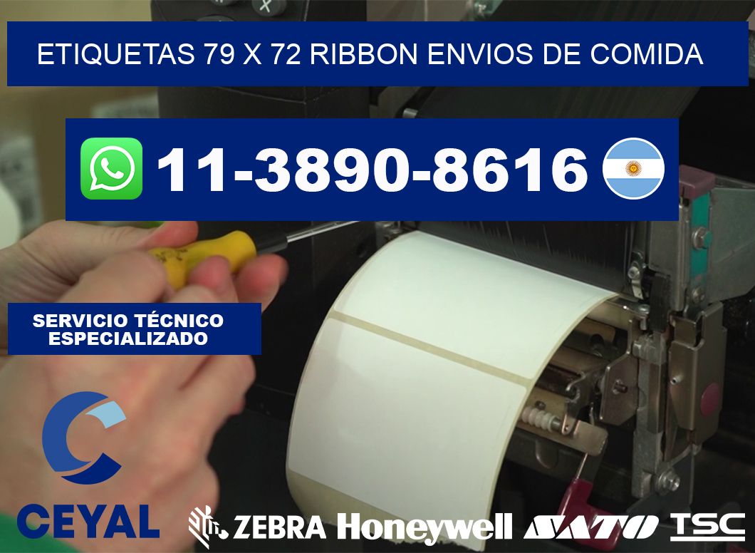 etiquetas 79 x 72 ribbon envios de comida