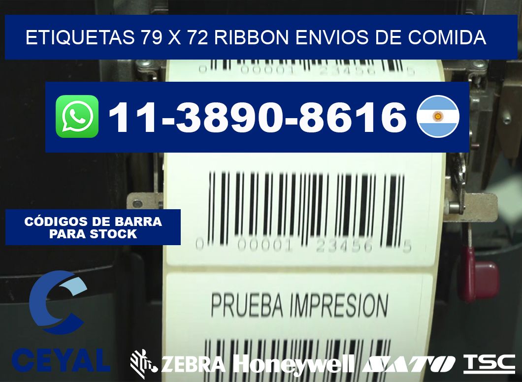 etiquetas 79 x 72 ribbon envios de comida