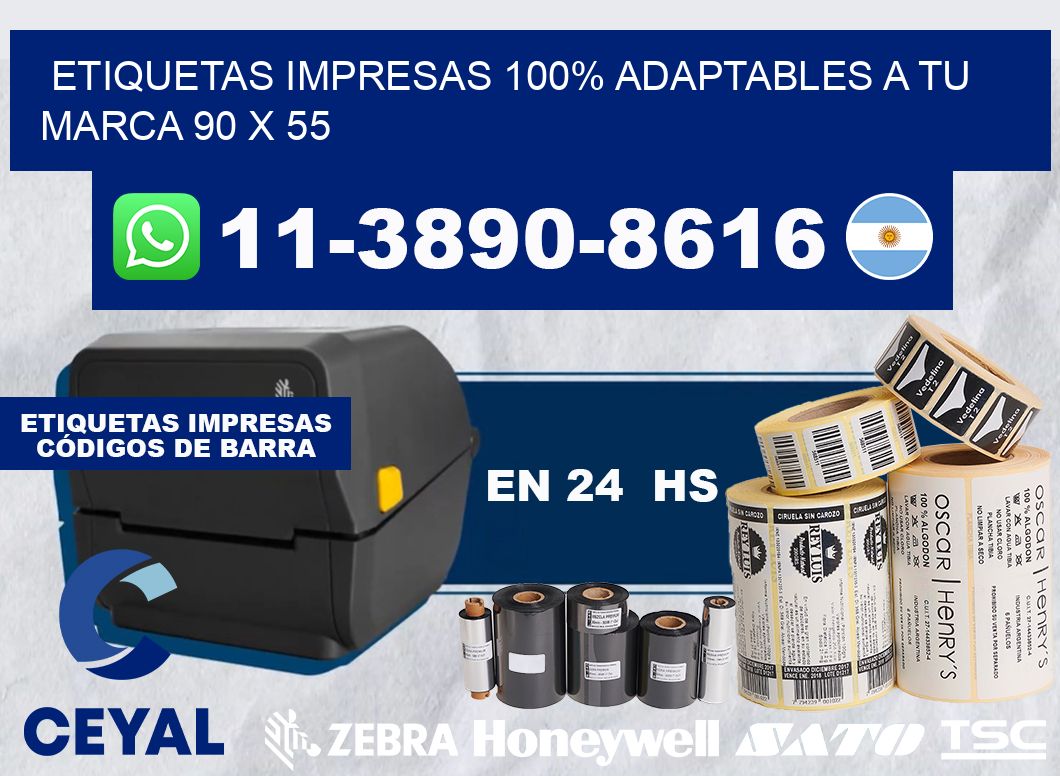 etiquetas impresas 100% adaptables a tu marca 90 x 55