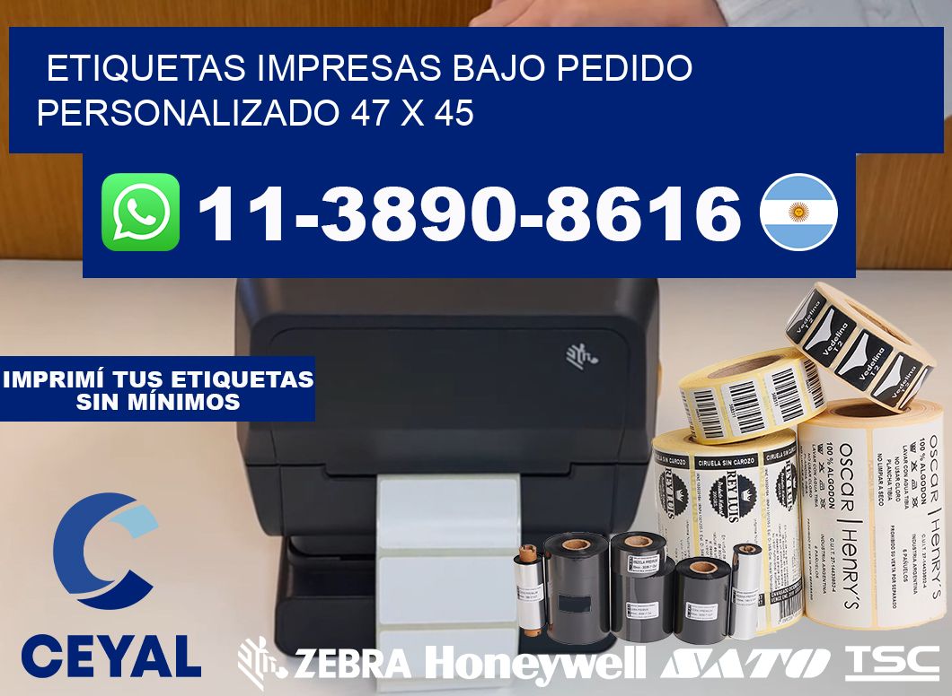 etiquetas impresas bajo pedido personalizado 47 x 45