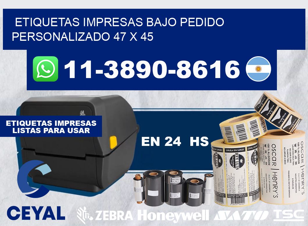 etiquetas impresas bajo pedido personalizado 47 x 45