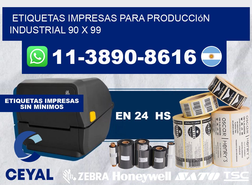 etiquetas impresas para producción industrial 90 x 99
