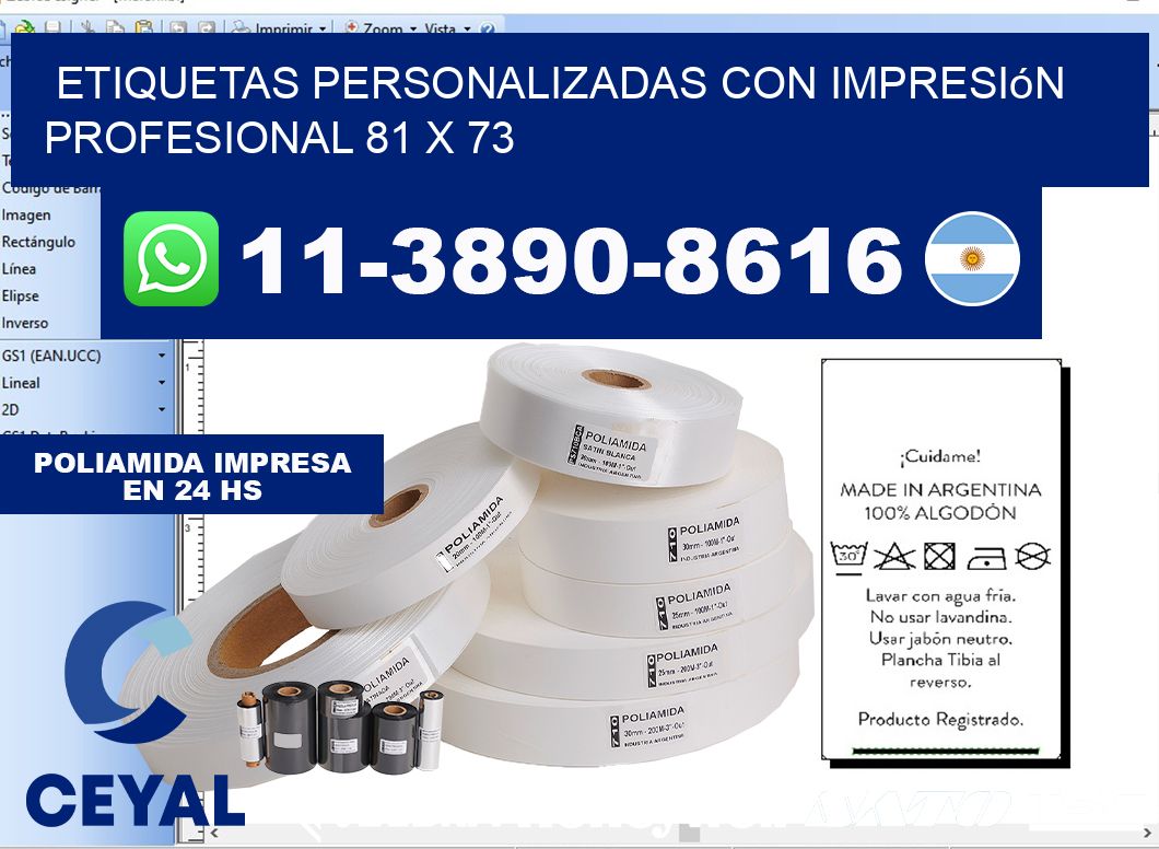etiquetas personalizadas con impresión profesional 81 x 73