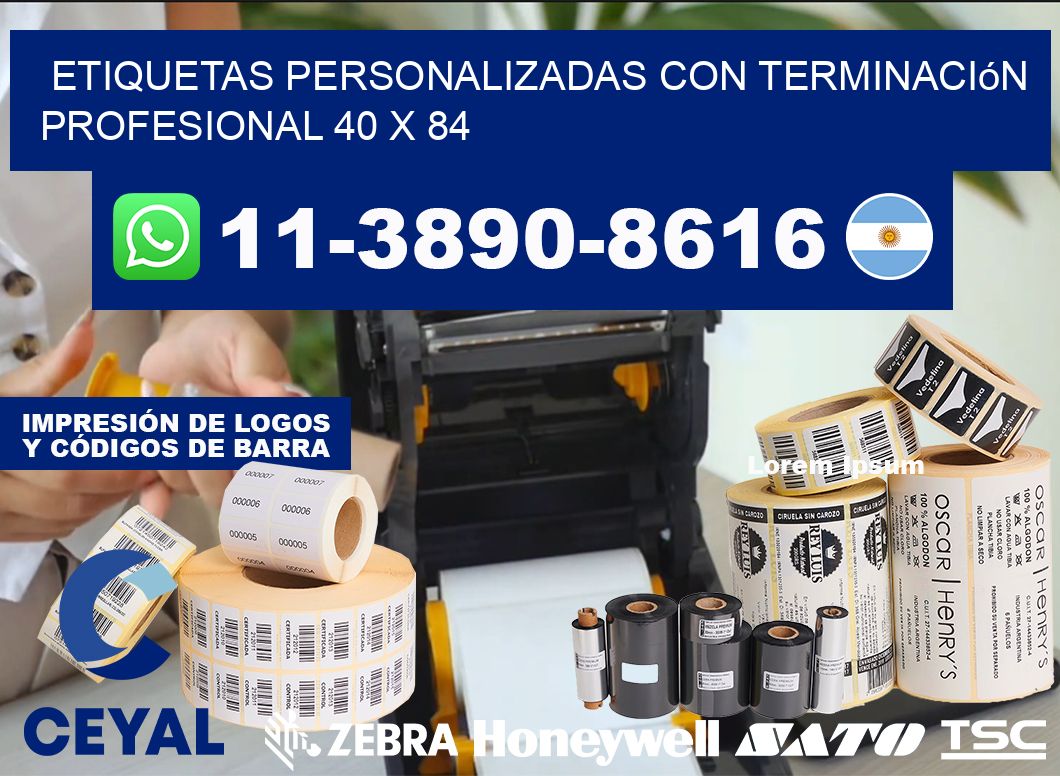 etiquetas personalizadas con terminación profesional 40 x 84
