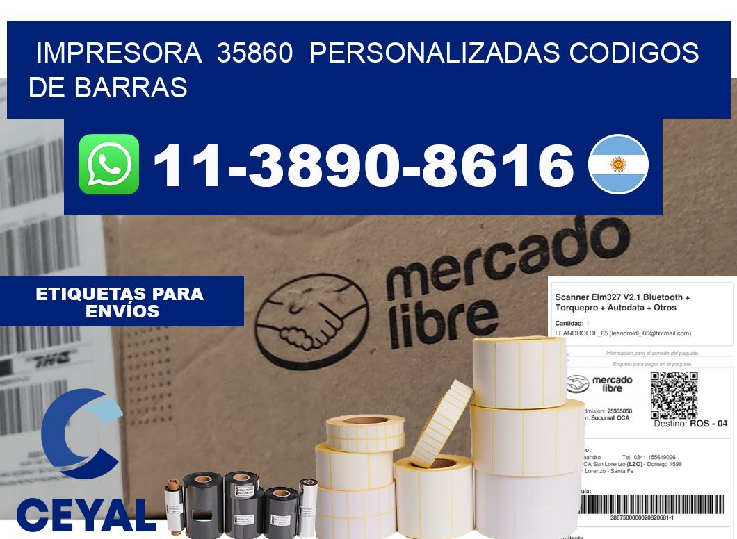 impresora  35860  personalizadas codigos de barras