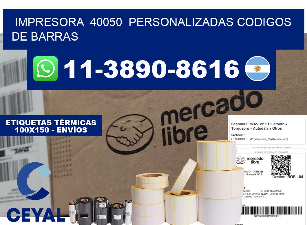 impresora  40050  personalizadas codigos de barras