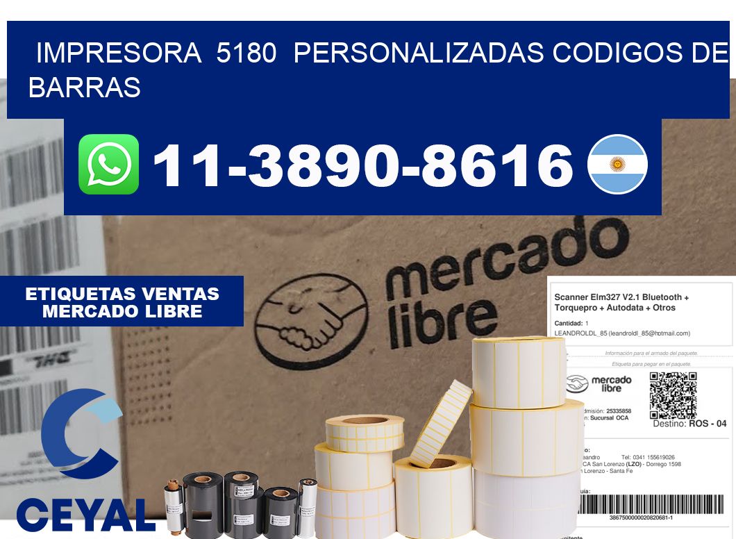 impresora 5180 personalizadas codigos de barras