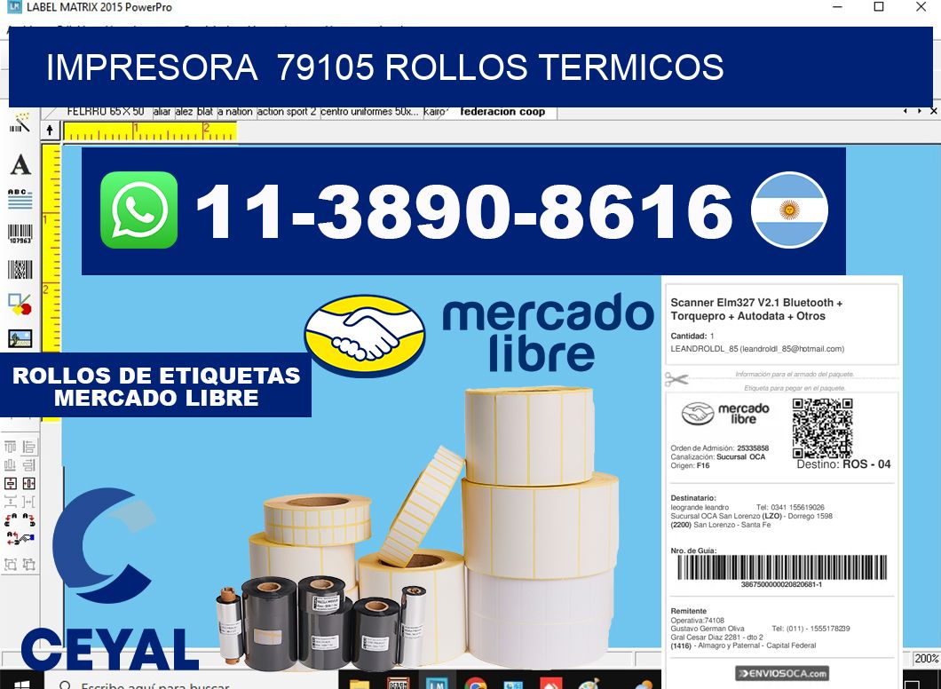 impresora  79105 rollos termicos