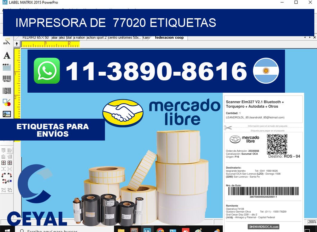 impresora de  77020 etiquetas