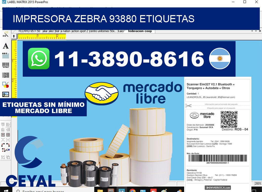 impresora zebra 93880 etiquetas