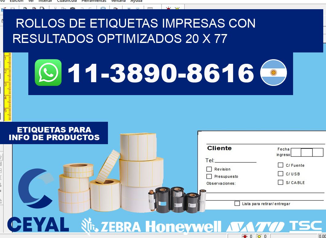 rollos de etiquetas impresas con resultados optimizados 20 x 77