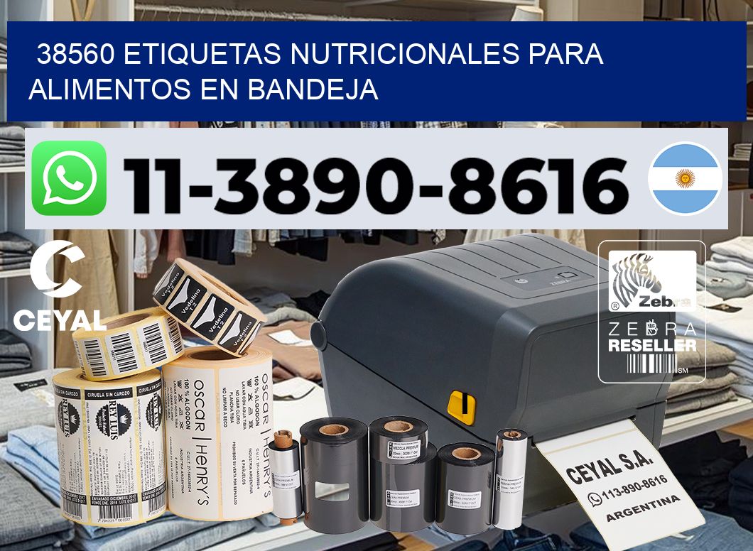 38560 etiquetas nutricionales para alimentos en bandeja