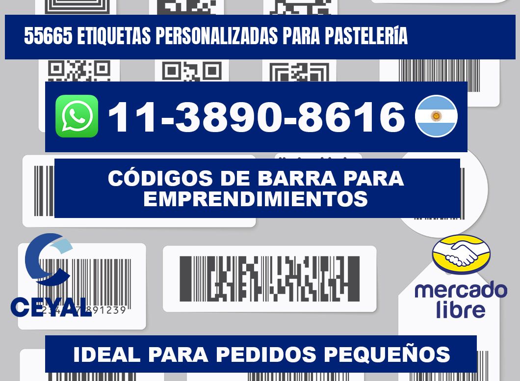55665 etiquetas personalizadas para pastelería