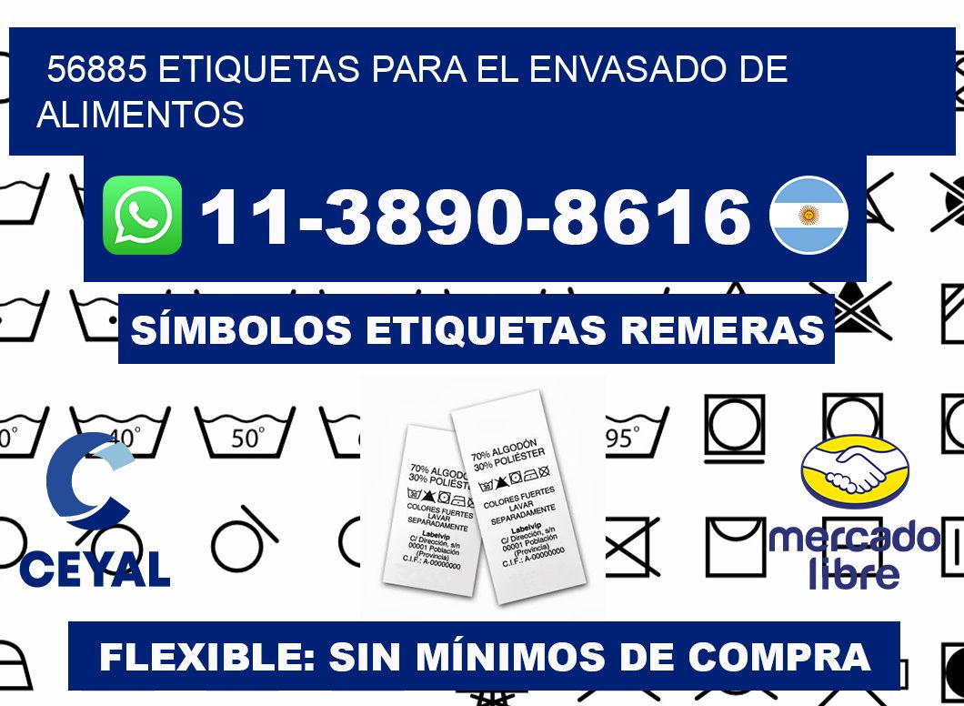 56885 etiquetas para el envasado de alimentos
