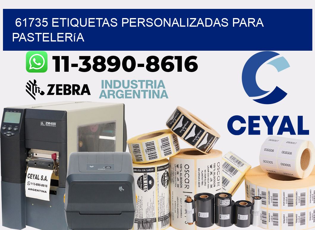 61735 etiquetas personalizadas para pastelería