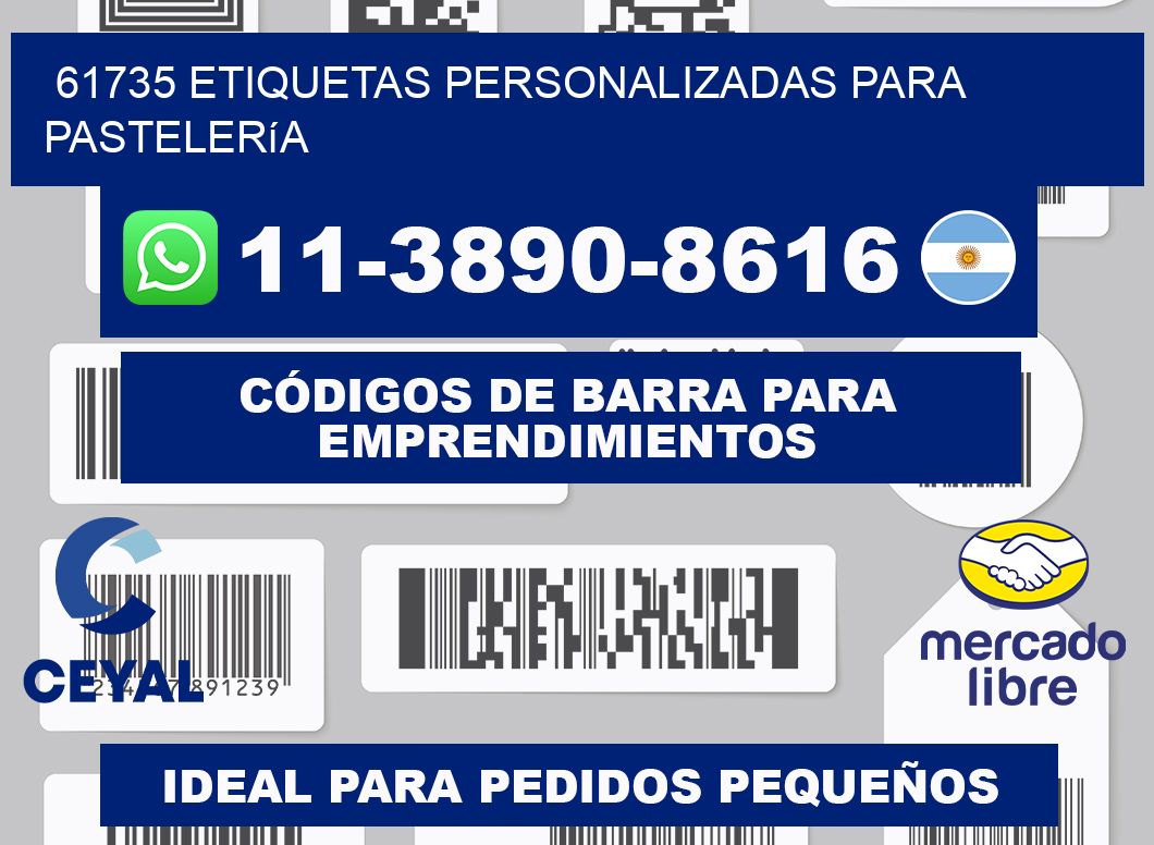 61735 etiquetas personalizadas para pastelería