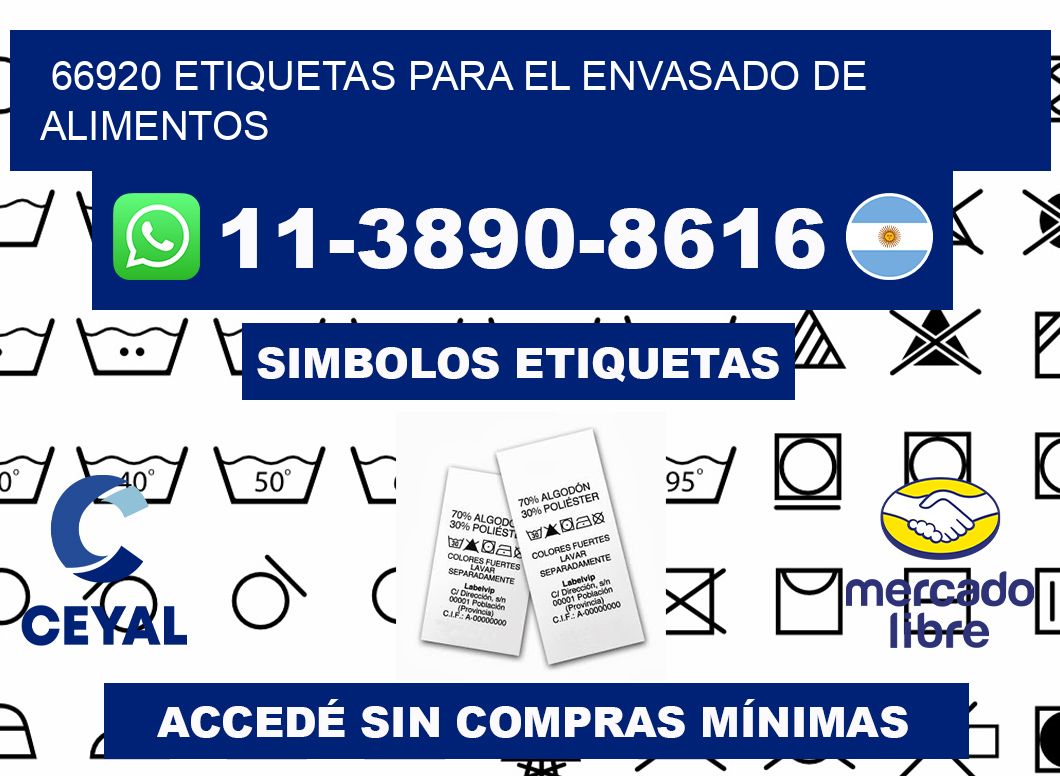 66920 etiquetas para el envasado de alimentos