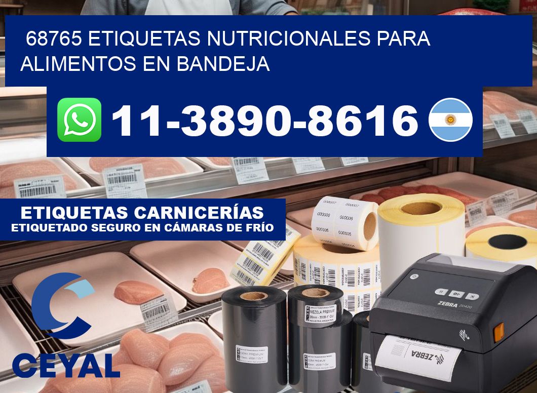 68765 etiquetas nutricionales para alimentos en bandeja