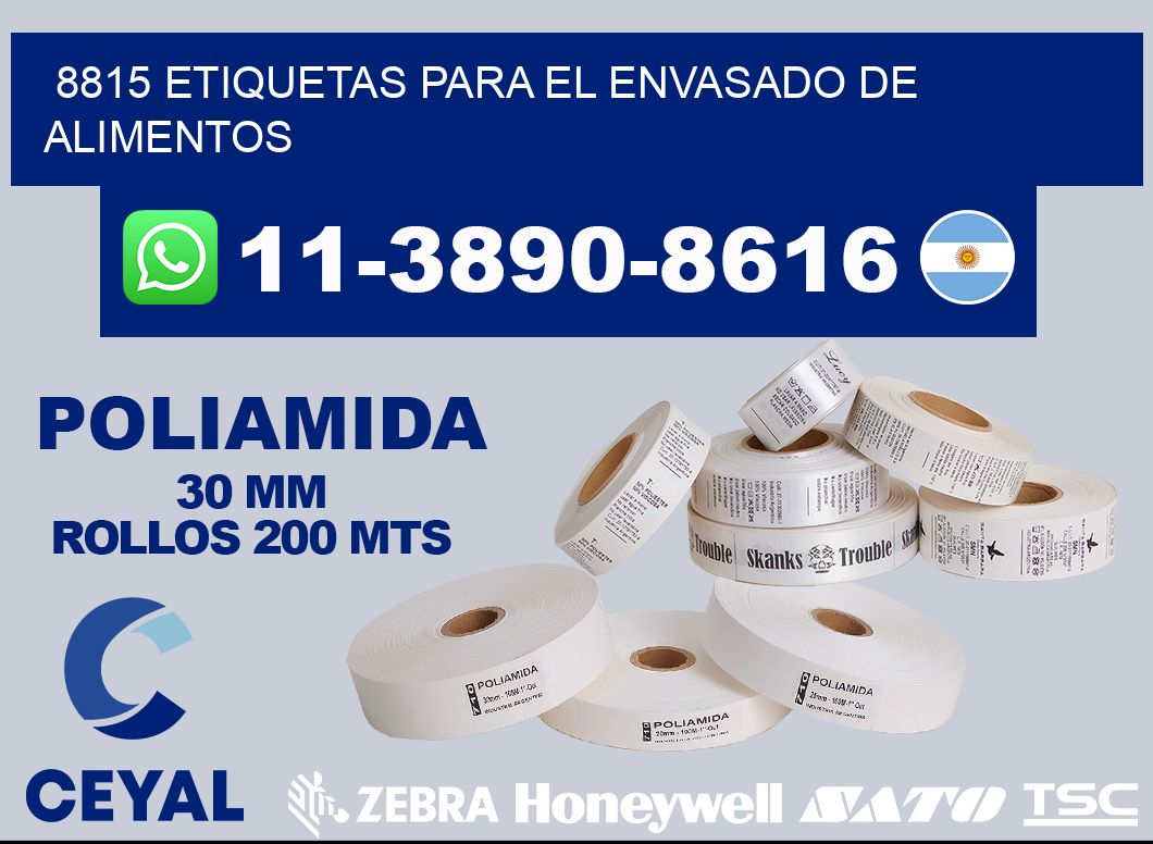 8815 etiquetas para el envasado de alimentos