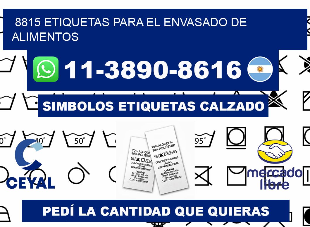 8815 etiquetas para el envasado de alimentos