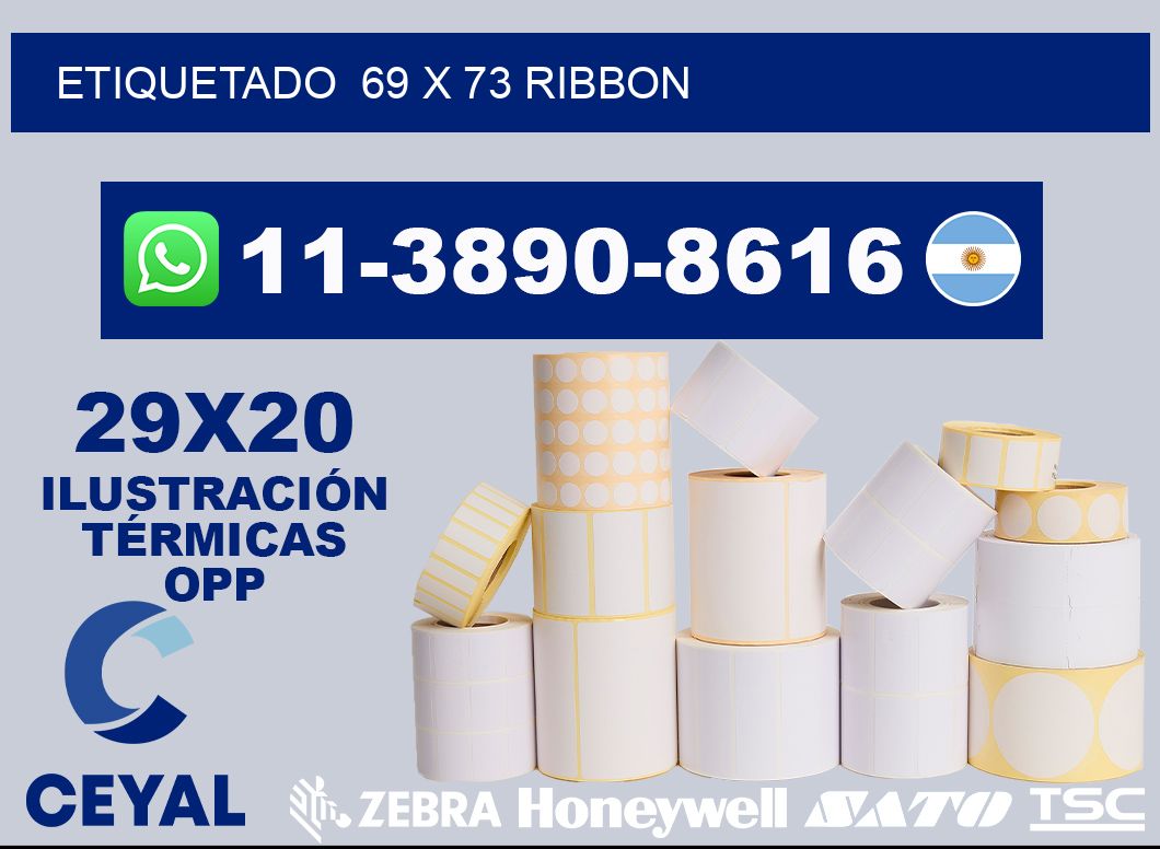 Etiquetado  69 x 73 ribbon