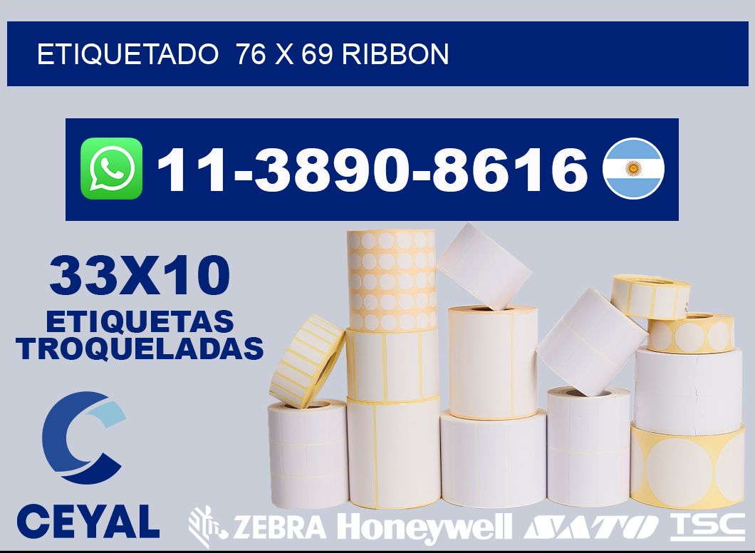 Etiquetado 76 x 69 ribbon