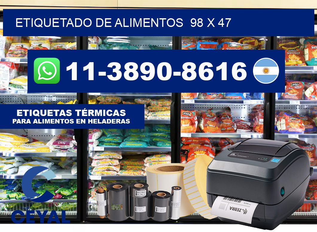 Etiquetado de alimentos  98 x 47