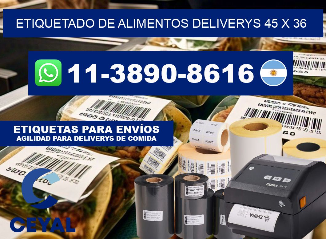 Etiquetado de alimentos deliverys 45 x 36