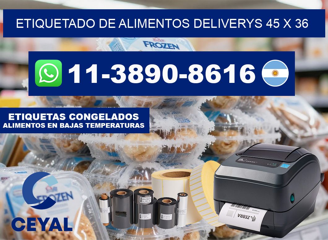 Etiquetado de alimentos deliverys 45 x 36
