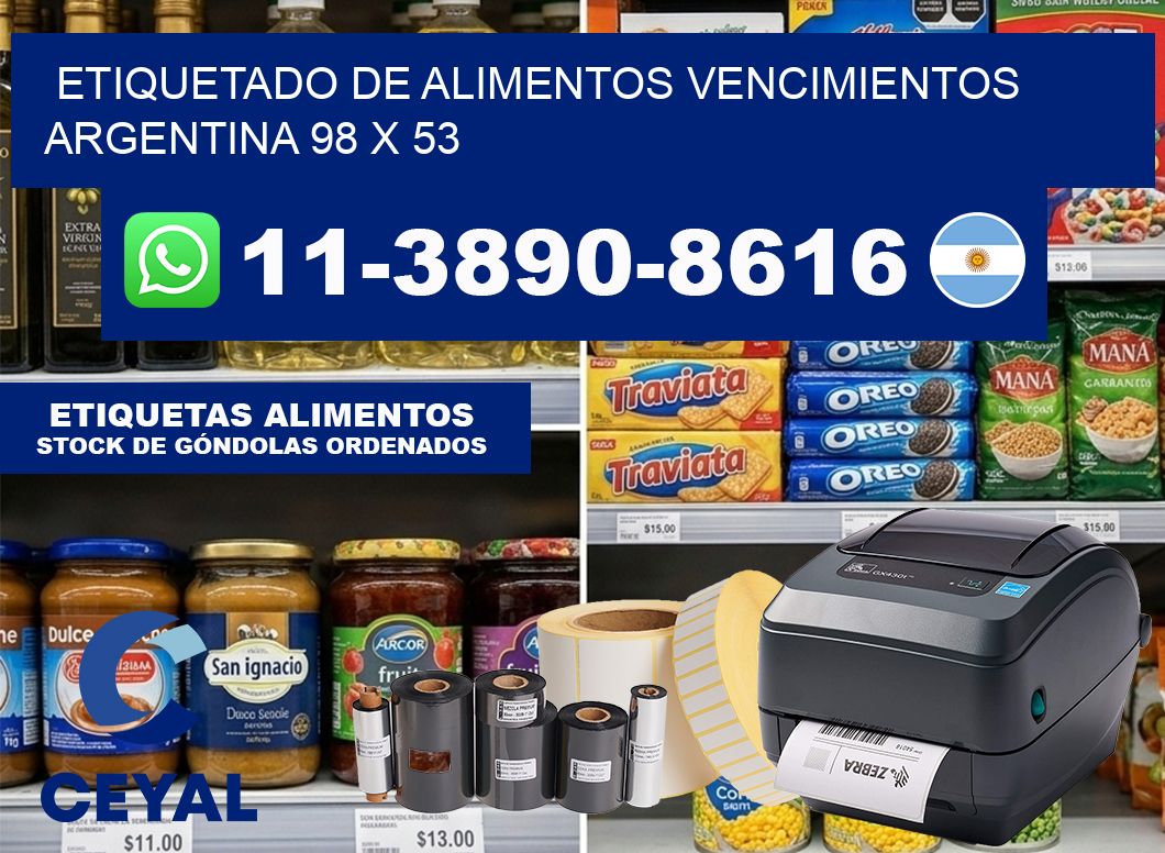 Etiquetado de alimentos vencimientos Argentina 98 x 53
