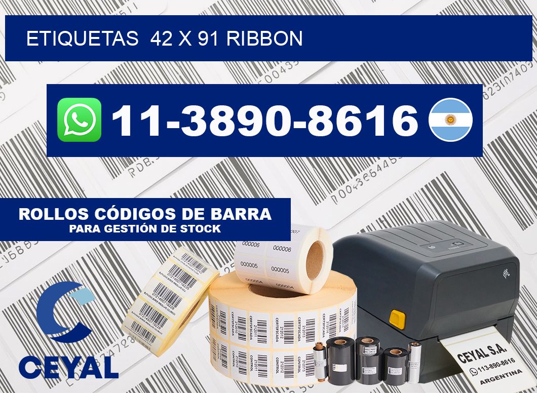 Etiquetas  42 x 91 ribbon