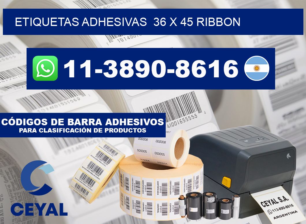 Etiquetas adhesivas  36 x 45 ribbon