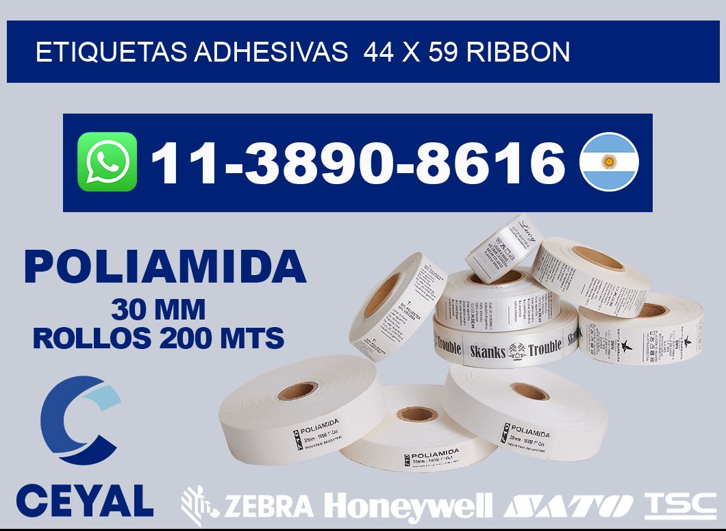 Etiquetas adhesivas  44 x 59 ribbon