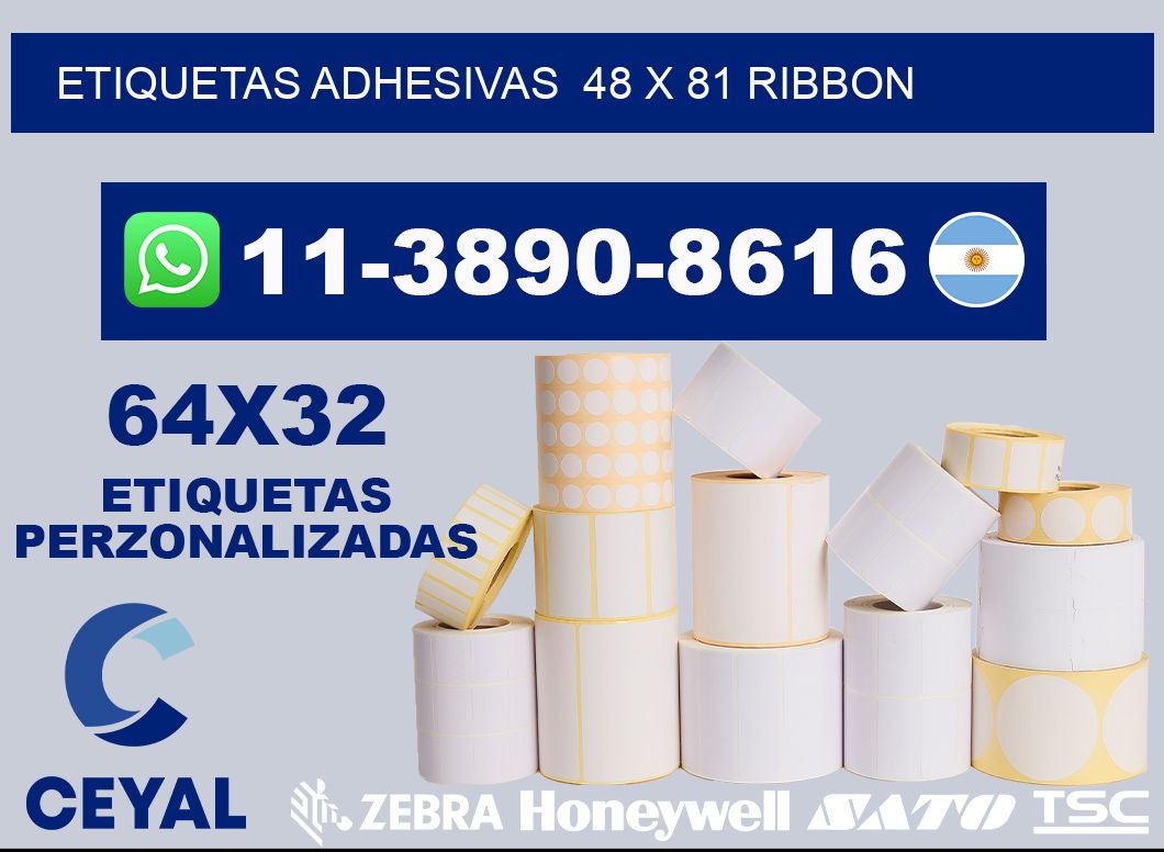 Etiquetas adhesivas  48 x 81 ribbon