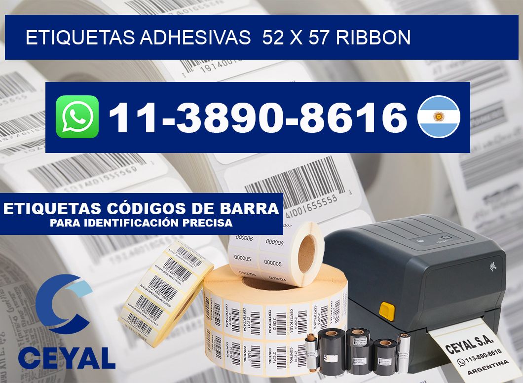 Etiquetas adhesivas 52 x 57 ribbon