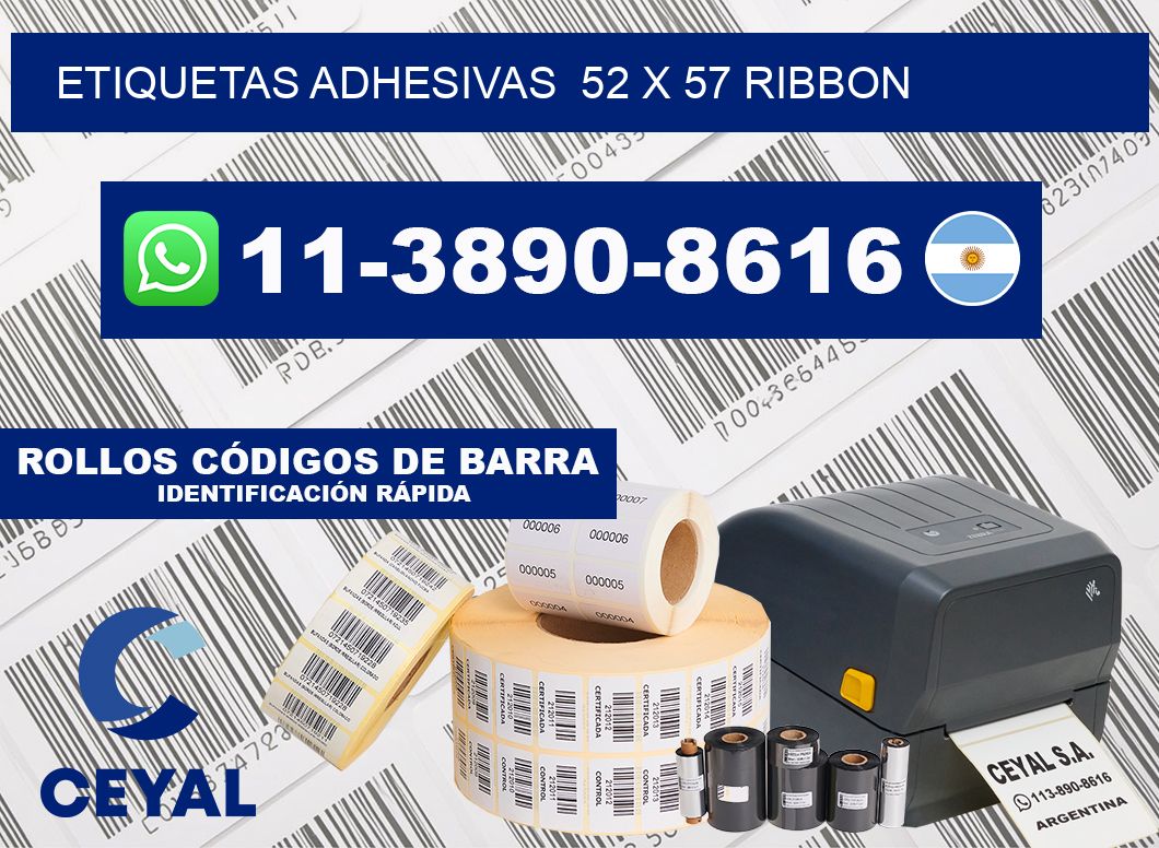 Etiquetas adhesivas  52 x 57 ribbon