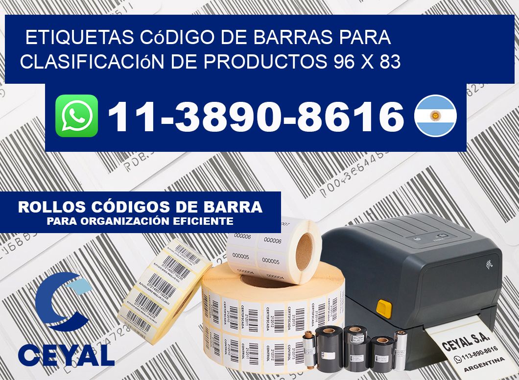 Etiquetas código de barras para clasificación de productos 96 x 83