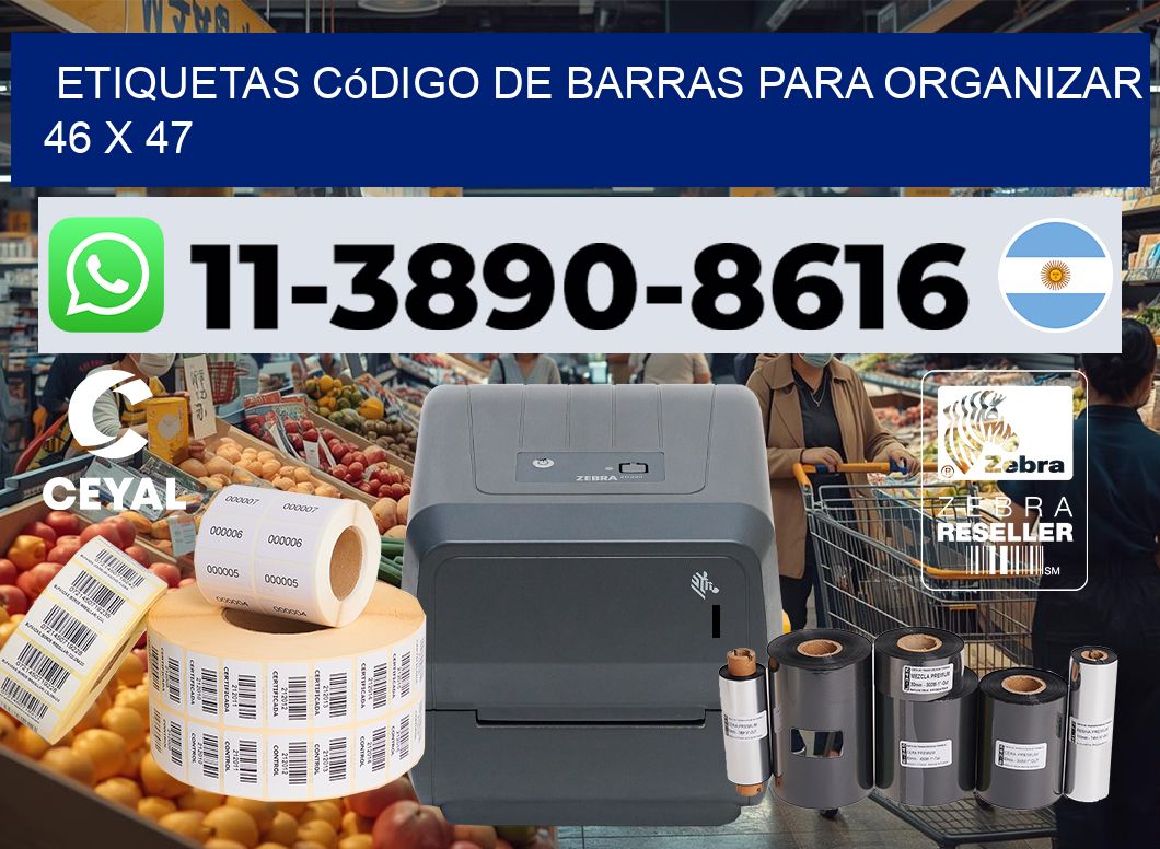 Etiquetas código de barras para organizar 46 x 47