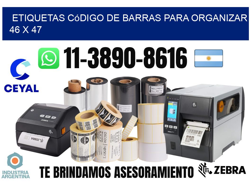 Etiquetas código de barras para organizar 46 x 47