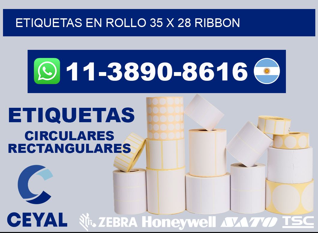 Etiquetas en rollo 35 x 28 ribbon