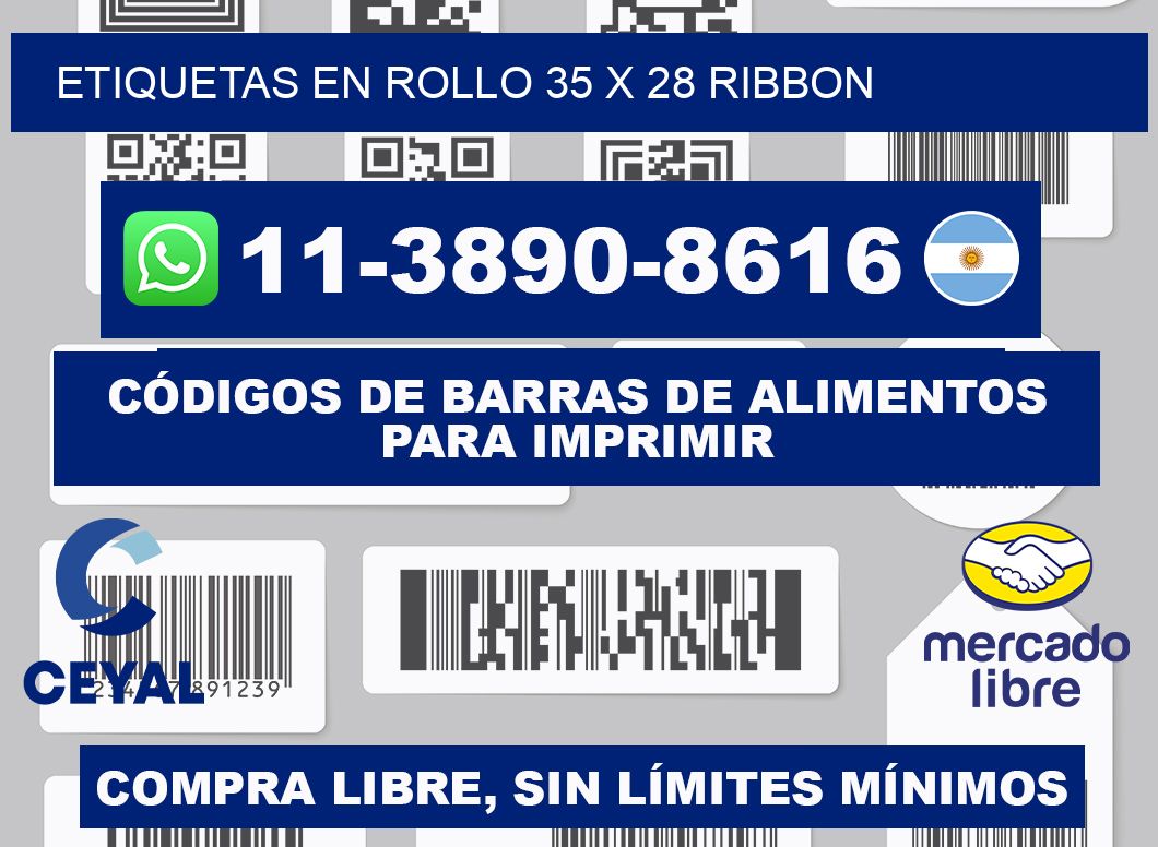 Etiquetas en rollo 35 x 28 ribbon