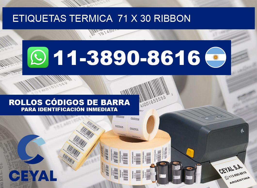 Etiquetas termica 71 x 30 ribbon