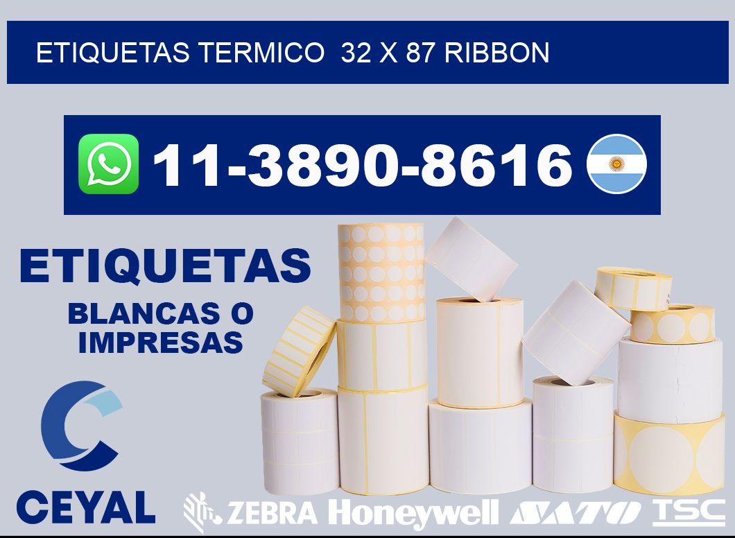 Etiquetas termico  32 x 87 ribbon