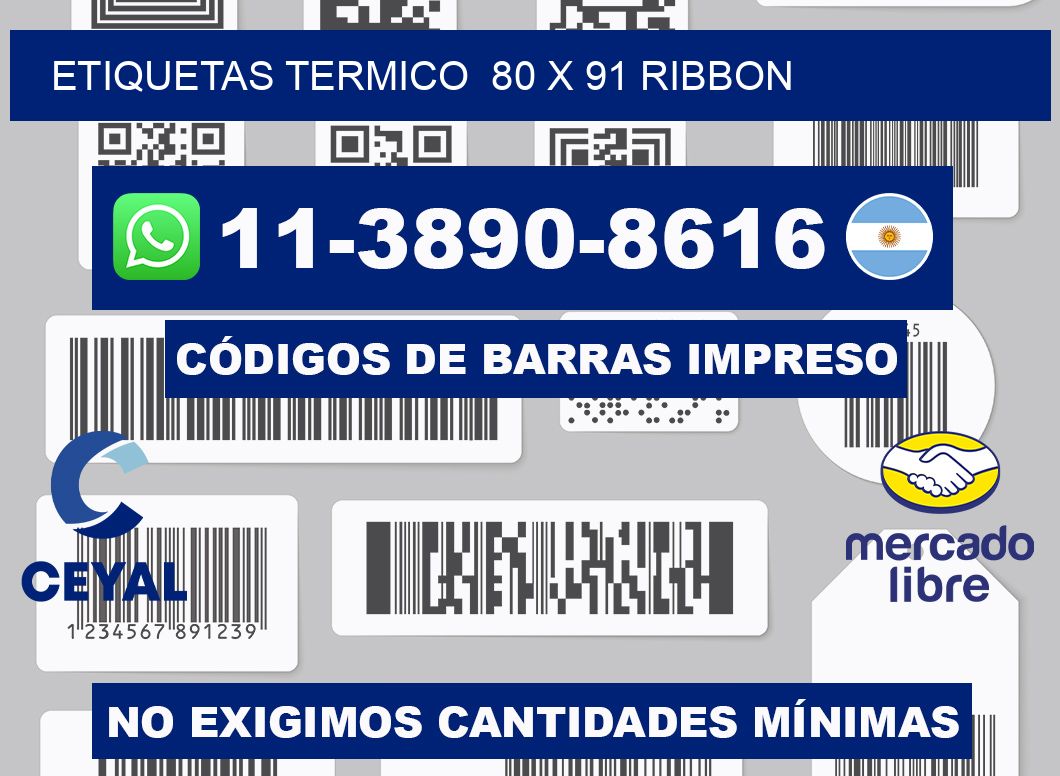 Etiquetas termico  80 x 91 ribbon