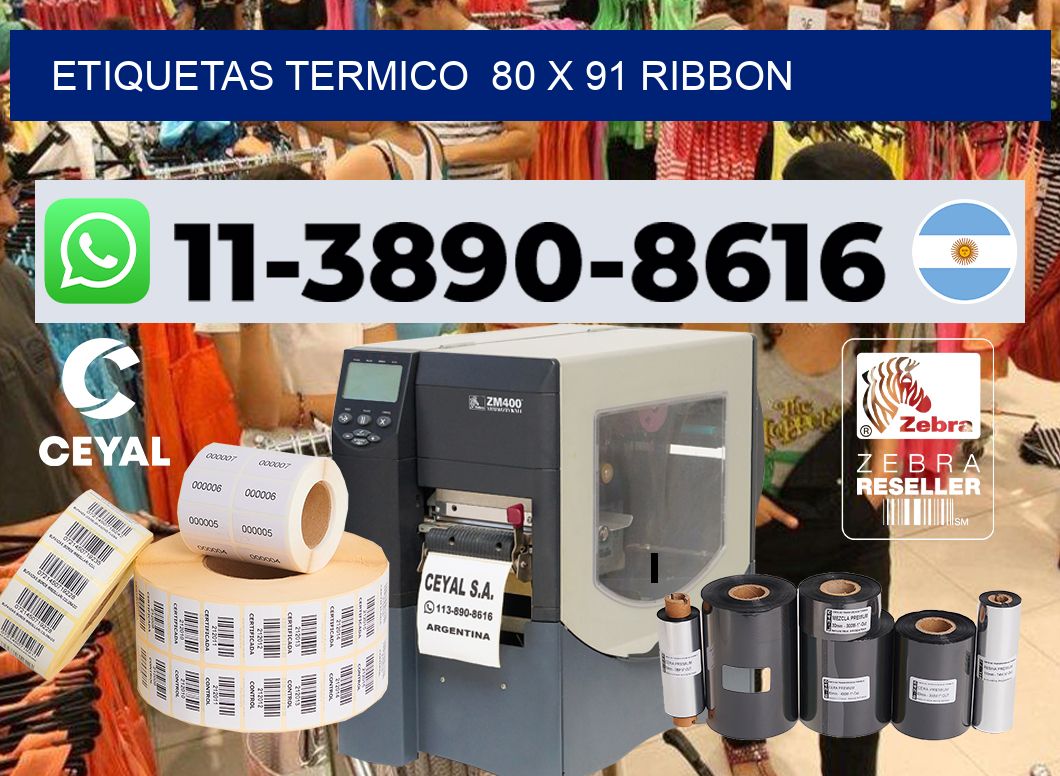 Etiquetas termico  80 x 91 ribbon