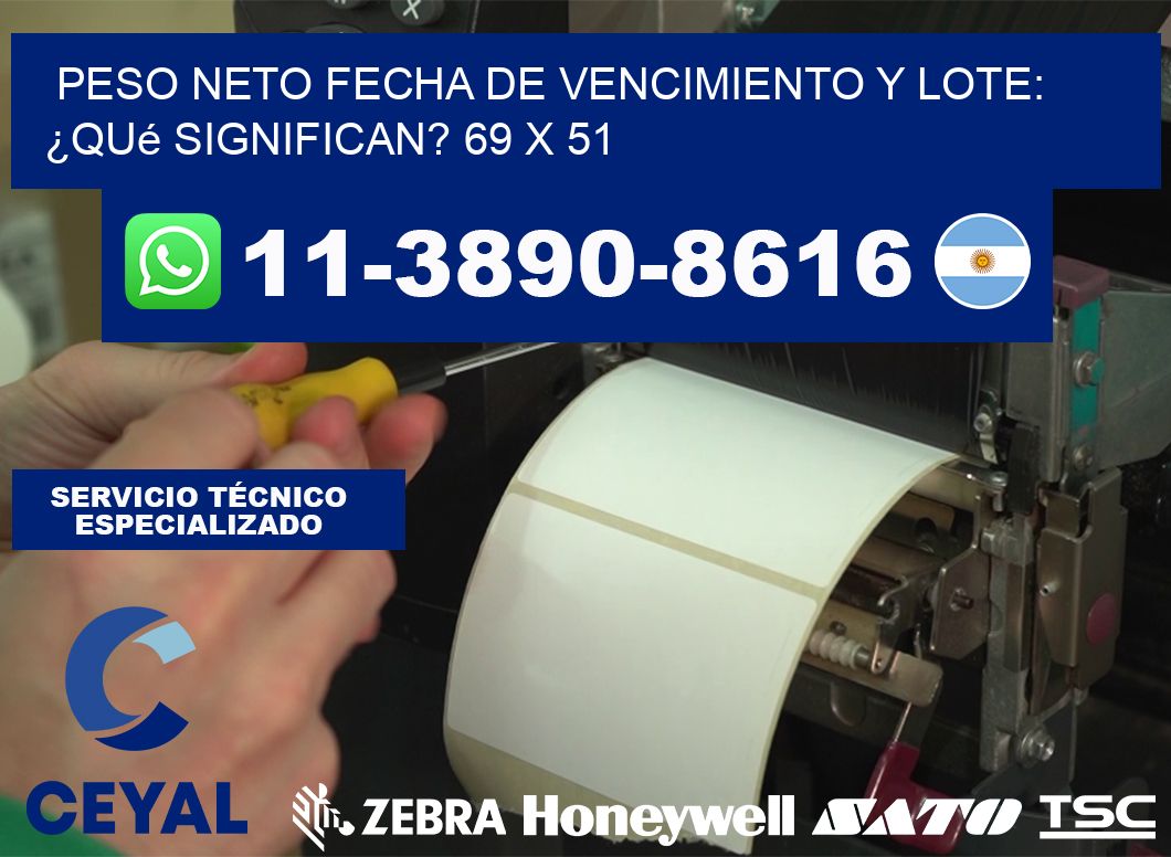 Peso neto fecha de vencimiento y lote: ¿qué significan? 69 x 51