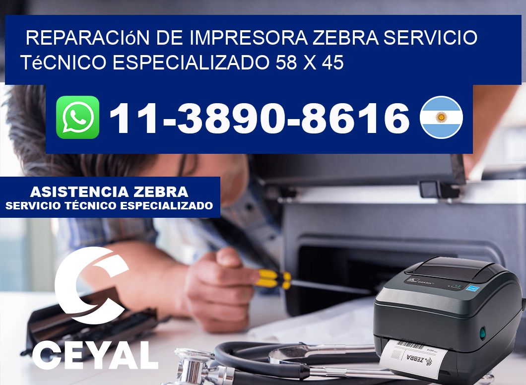 Reparación de Impresora Zebra Servicio Técnico Especializado 58 x 45